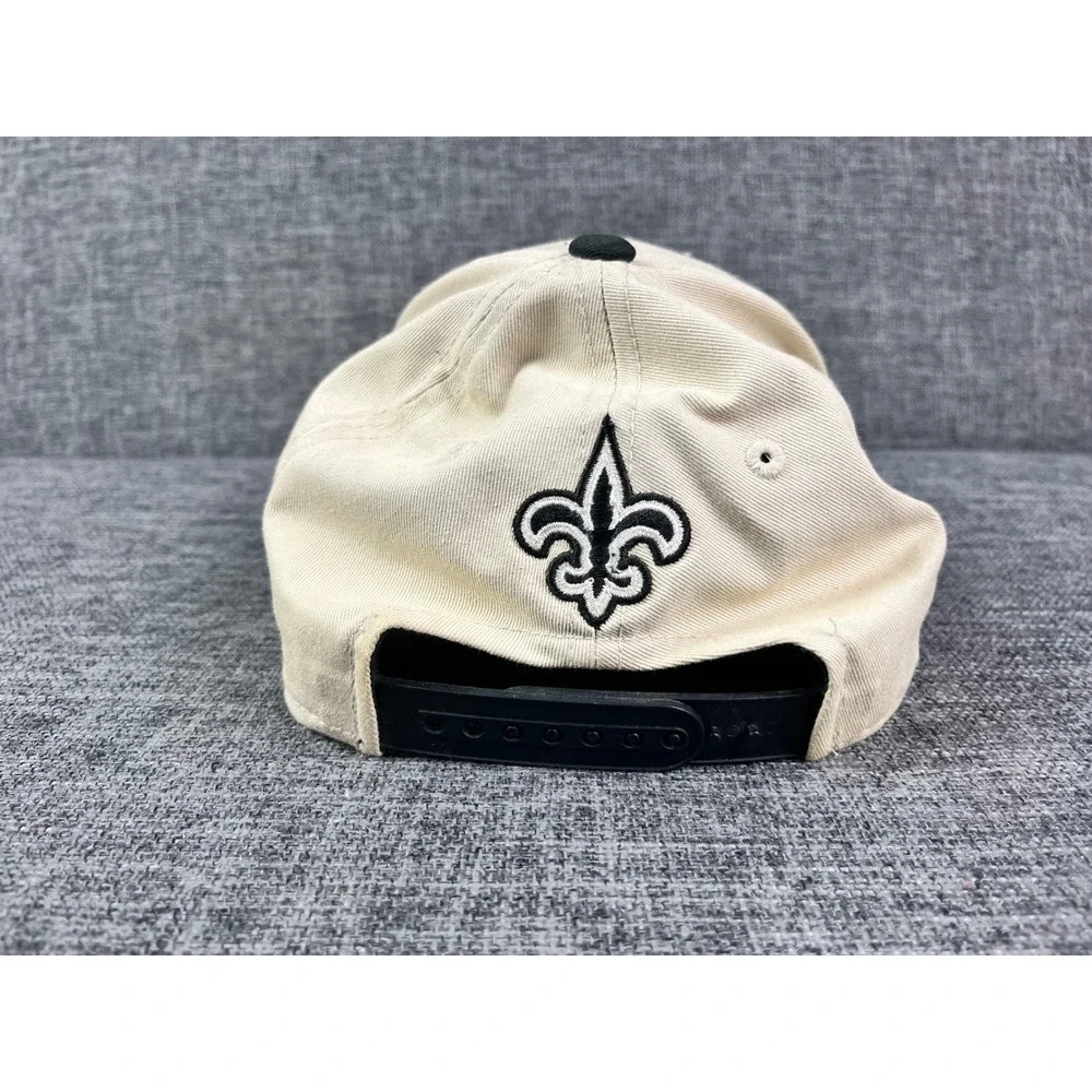NFL Team Apparel New Orleans Saints Youth Snapback Hat Tan Black Fleur De Lis